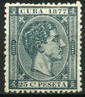 (№18) Марка Куба 1877 год "Король Альфонсо XII", Негашеная