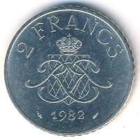 (№1979km157) Монета Монако 1979 год 2 Francs