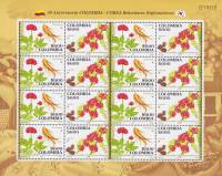 (№2012-2752) Лист марок Колумбия 2012 год "Колумбия Diplomaacuteticas Кориа 50 aniversario де Relaci