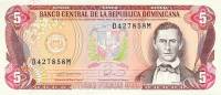 (№1990P-131) Банкнота Доминиканская Республика 1990 год "5 Pesos Oro" (Подписи : Guillermo Caram - R