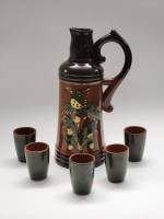  Графин-кувшин и 5 стопок керамика