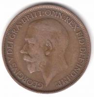 (1926) Монета Великобритания 1926 год 1/2 пенни "Георг V"  Медь  VF