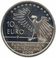 () Монета Германия (ФРГ) 2008 год 10 евро ""  Биметалл (Серебро - Ниобиум)  UNC