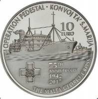 (2017) Монета Мальта 2017 год 10 евро "Операция Пьедестал"  Сертификат Серебро Ag 925  PROOF