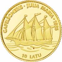 () Монета Латвия 1997 год 10  ""   Биметалл (Платина - Золото)  UNC