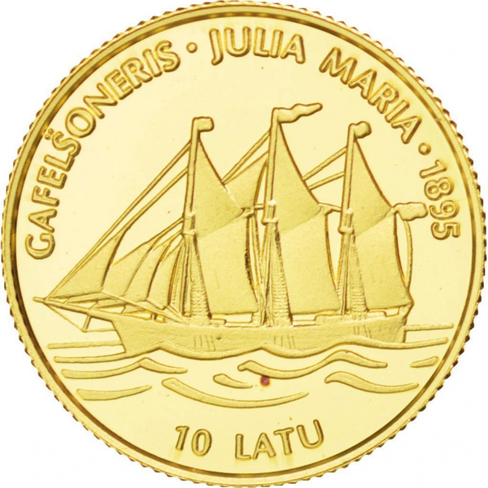 () Монета Латвия 1997 год 10  &quot;&quot;   Биметалл (Платина - Золото)  UNC