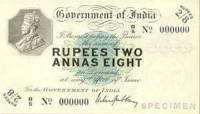 (№1917P-2s) Банкнота Индия 1917 год "2 Rupees 8 Annas"