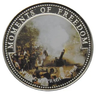 (2001) Монета Либерия 2001 год 10 долларов &quot;Пражская весна&quot;  Медь-Никель  UNC