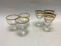 Рюмки хрусталь позолота, два дизайна, 6 шт
