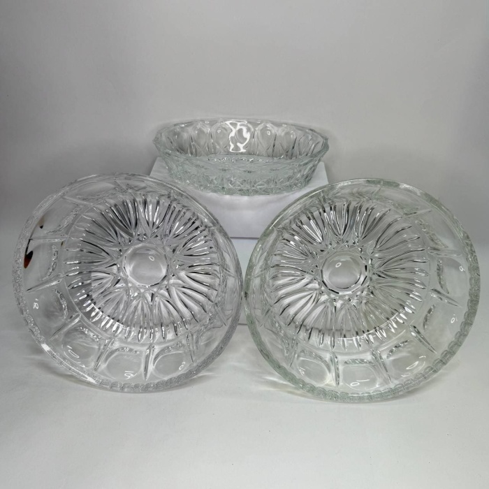 Салатники хрустальные круглые СССР 3 штуки