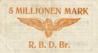 (№1923P-S1134) Банкнота Германия 1923 год "5,000,000 Mark"