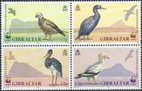 (№1991-619) Лист марок Гибралтар 1991 год "Птицы", Гашеный