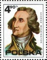 (1975-054) Марка из блока Польша "Джордж Вашингтон"    200 лет независимости США III Θ
