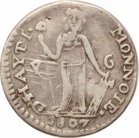 (№1807km3) Монета Гаити 1807 год 7 Soles (Соль 6 Денье)