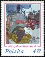 (1975-065) Марка Польша "Лодзь, В. Стшеминский"    12 национальная выставка почтовых марок, Лодзь 75