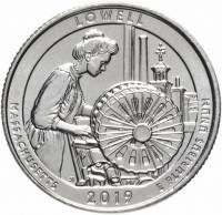 (046p) Монета США 2019 год 25 центов "Парк Лоуэлл"  Медь-Никель  UNC
