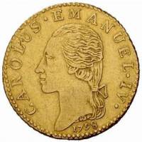 (№1797c85 (Карло Эмануэле И.)) Монета Италия 1797 год frac12; Doppia (Карло Эмануэле И.)