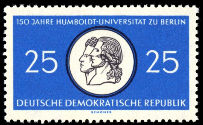 (1960-053) Марка Германия (ГДР) &quot;Братья Гумбольдт&quot;    Университет Гумбольдта III O