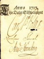 (,) Банкнота Швеция 1717 год 10 крон    UNC