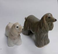 Набор миниатюр "Спаниель и борзая", керамика, 2 шт (сост. на фото)
