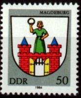 (1984-015) Марка Германия (ГДР) "Магдебург"    Герб города III Θ