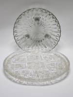 Блюдо 2 штуки круглое и на ножках с волнистым краем