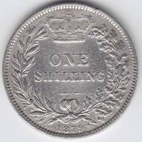 (1879) Монета Великобритания 1879 год 1 шиллинг "Королева Виктория"  Серебро Ag 925  VF