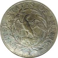 (1803, большая 3) Монета США 1803 год 50 центов  2. Геральдический орёл Серебро Ag 892  XF