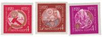 1970-028-30  Серия Набор марок (3 шт) СССР   50 лет союзным республикам III O