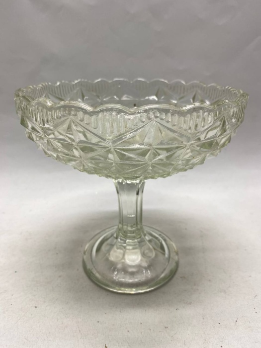 Фруктовница на ножке, 17 см, хрусталь, СССР