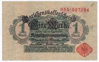 (1914) Ссудный чек Германия 1914 год 1 марка    VF