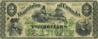 (№1870P-13d) Банкнота Канада 1870 год "2 Dollars"