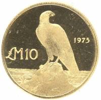 () Монета Мальта 1975 год 10  ""   Биметалл (Платина - Золото)  UNC