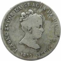 (№1839km513.2) Монета Испания 1839 год 2 Reales (Севилья с - РД)