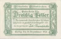 (№1920) Банкнота Австрия 1920 год "30 Heller"