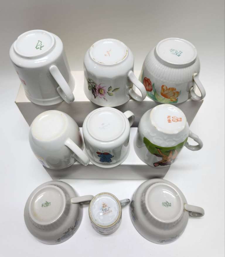 Чашки чайные кофейные разные 9 штук детские