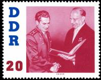 (1961-060) Марка Германия (ГДР) "Титов и Ульбрихт"    Визит Титова в ГДР II O