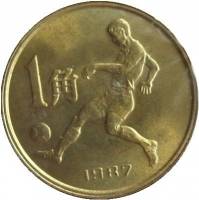 () Монета Китай 1987 год 1 юань ""  Медно-Алюминиево-Цинковый сплав (Cu-Al-Zn)  UNC