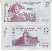 Банкнота Гаити 2004 год 10 гурдов Независимость 200 лет   UNC