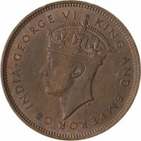 (№1942km20) Монета Маврикий 1942 год 5 Cents