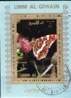 (№1972-1503) Блок марок Эмират Умм-Аль-Кувейн (ОАЭ) 1972 год "Бабочка", Гашеный