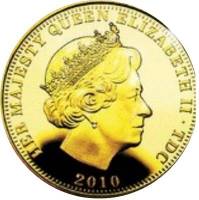 (№2010) Монета Тристан да Кунья 2010 год 2 Sovereign (Черчилль 70-летию)
