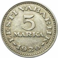 (1926) Монета Эстония 1926 год 5 марок   Медь-Никель  XF