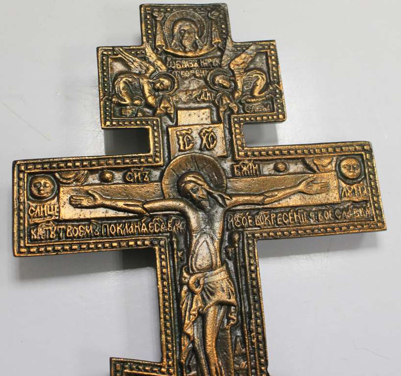 Крест с распятием, крест настенный, метал 