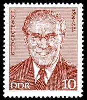 (1974-006) Марка Германия (ГДР) "Отто Гротеволь"    Деятели Рабочего движения III O