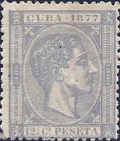 (№17) Марка Куба 1877 год "Король Альфонсо XII", Гашеная