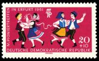 (1961-022) Марка Германия (ГДР) "Танцы"    Пионеры ГДР III Θ