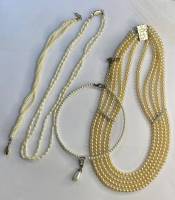 Ожерелье из жемчуга искусственного/пластик и браслет