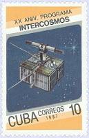(1987-014) Марка Куба "Спутник ТД"    20 лет программе Интеркосмос II Θ