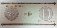 (,) Банкнота Валютное свидетельство Куба 2017 год 1 песо    UNC